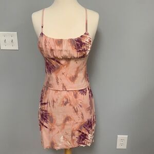 Juniors Emma Tie Dye Ribbed Cami & Skirt Set XS New